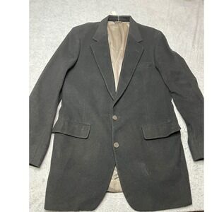 VTG 1980s Raleighs 100% Pure Cashmere Blazer Sport Coat Mens Black 2 Button USA